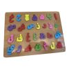 Wooden alphabet learning toy featuring colorful letters on small wooden blocks