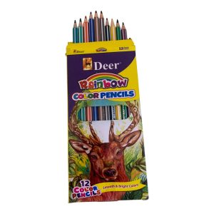 Deer brand color pencils for kids, featuring a variety of bright, vibrant colors