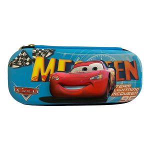 Lightning McQueen Cute Hard Shell Pencil Pouch" - A vibrant hard shell pencil pouch featuring the beloved Lightning McQueen character, perfect for young fans.