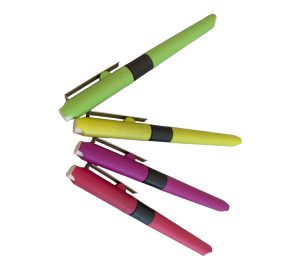 Colorful fountain pen ready for creative writing adventures