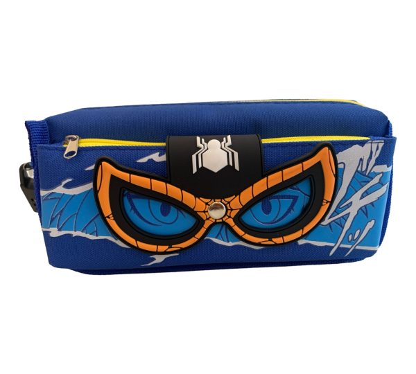 A vibrant and spacious pencil bag featuring a cool Spiderman design. It includes two separate zipper compartments for easy organization of pencils, pens, erasers, and other school supplies. Made from durable materials, this pencil bag is perfect for young Spiderman fans and ensures their stationery is always organized and ready for action.