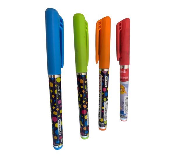 Colorful fountain pen for kids, ready for creative writing adventures